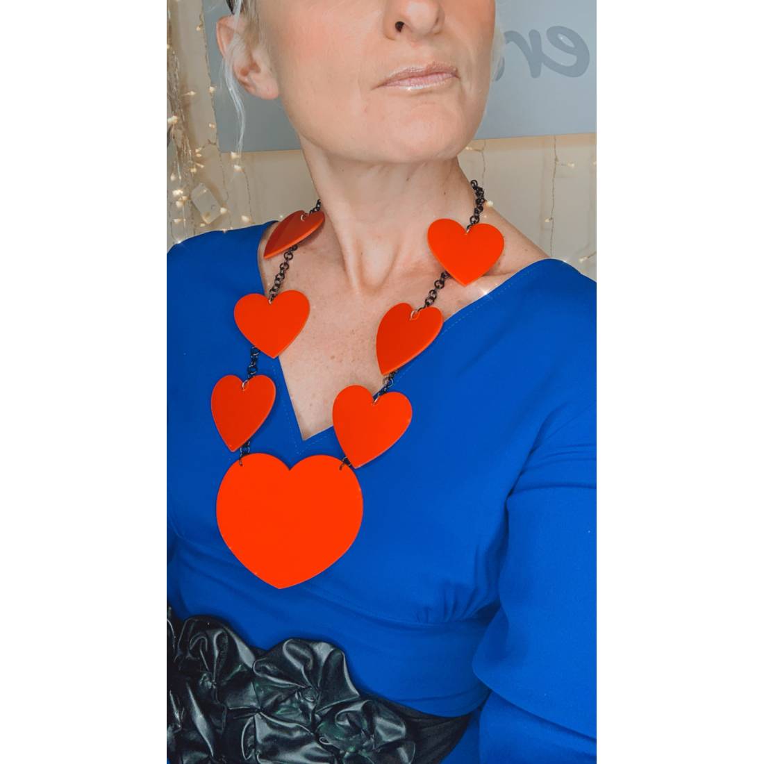 COLLANA CUORI ROSSI PLEXI