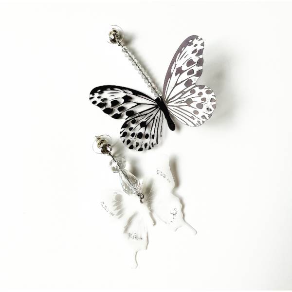 ORECCHINI FARFALLA B/W
