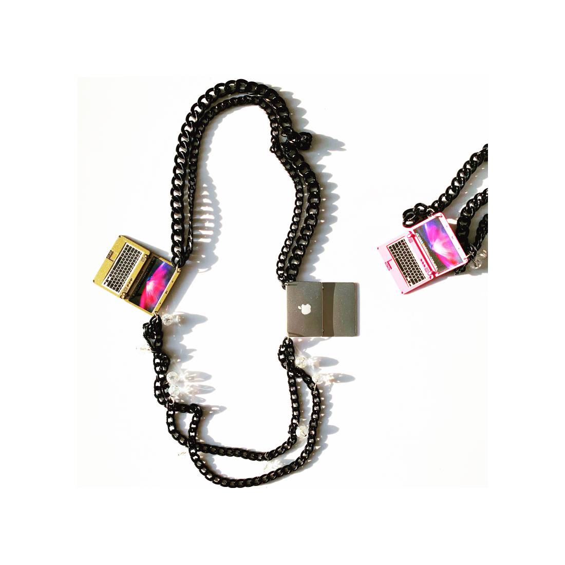COLLANA MAC NERO E ROSA