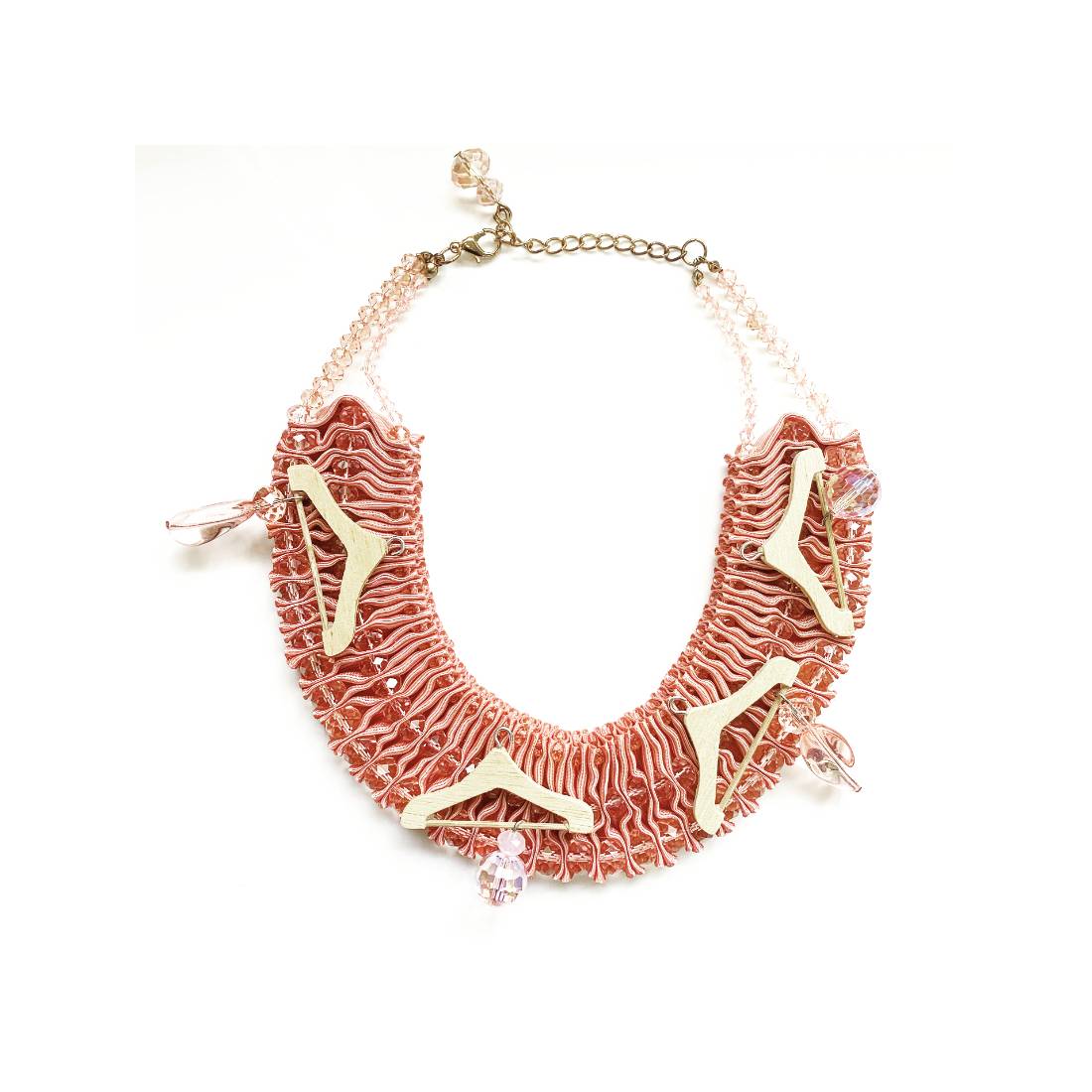 COLLANA GRUCCE E TESSUTO ROSA
