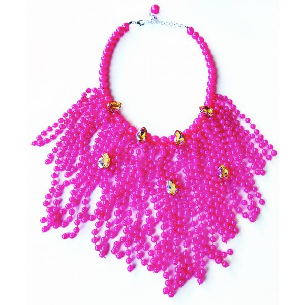 COLLANA FRANGE FUCSIA