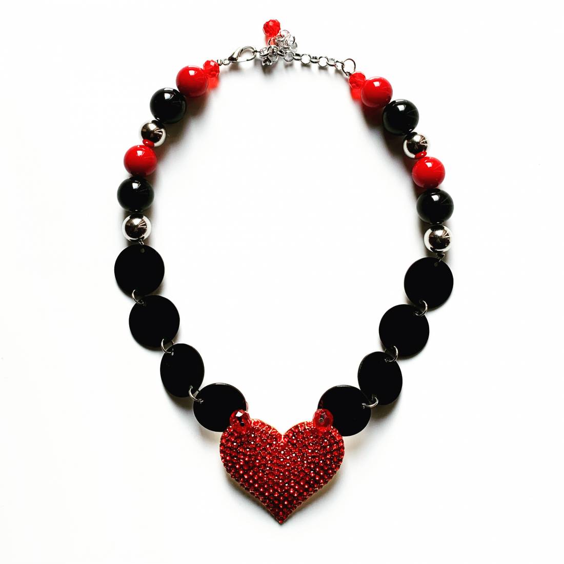 COLLANA CUORE CRISTALLO ROSSO
