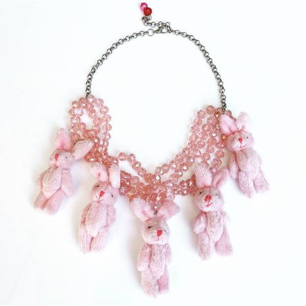 COLLANA CONIGLIETTI ROSA