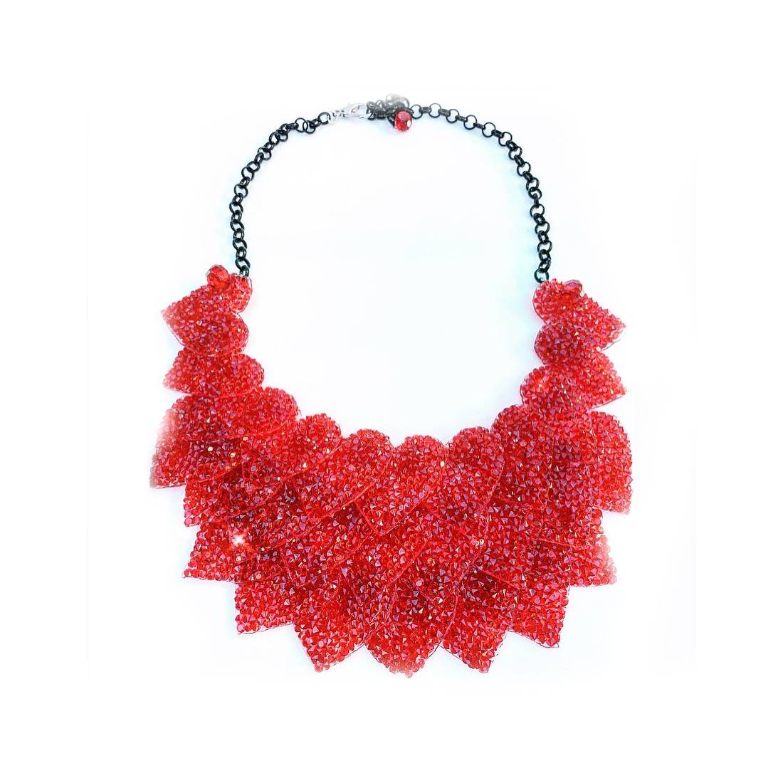 COLLANA COMPOSIT CUORI ROSSI CRYSTAL