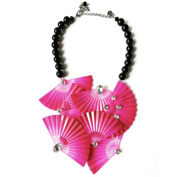 COLLANA VENTAGLI FUCSIA
