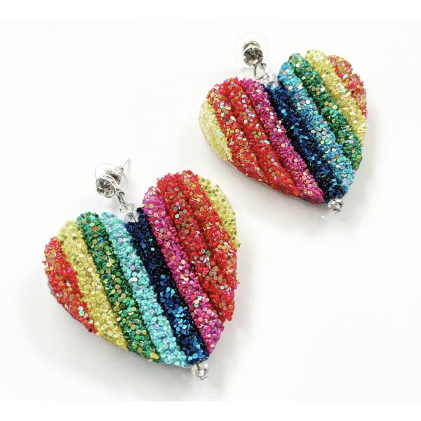 ORECCHINI CUORE ARCOBALENO